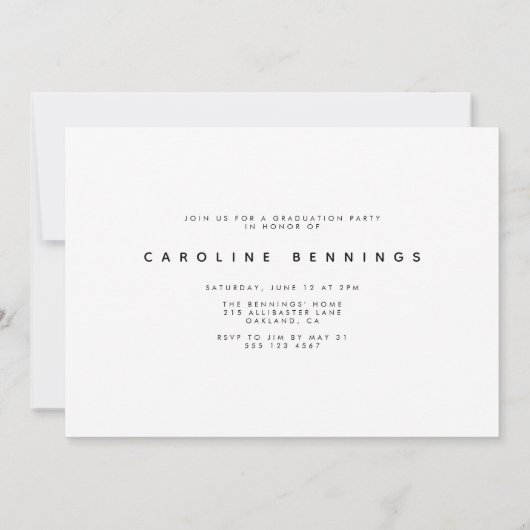 Moderne minimale uitnodiging voor fotoAfstuderen (Achterkant)