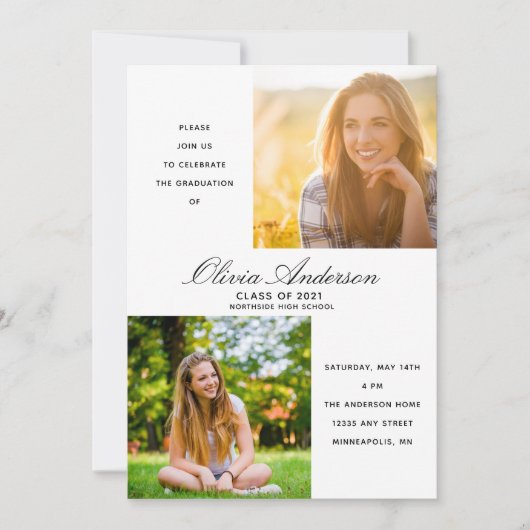 Moderne minimale uitnodiging voor fotograaf 2 (Voorkant)