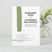 Moderne minimale uitnodiging voor groene streep br (Staand voorkant)