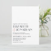 Moderne minimale uitnodiging voor witte bruiloft (Staand voorkant)