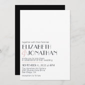 Moderne minimale uitnodiging voor witte bruiloft (Voorkant / Achterkant)