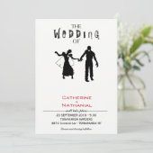 Moderne minimale uitnodiging voor Zombie Horde Wed (Staand voorkant)