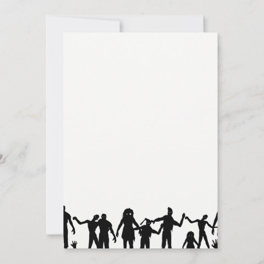 Moderne minimale uitnodiging voor Zombie Horde Wed (Achterkant)