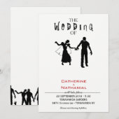 Moderne minimale uitnodiging voor Zombie Horde Wed (Voorkant / Achterkant)