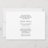 Moderne minimale unieke inktscript Afstuderen foto Aankondiging (Achterkant)