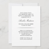 Moderne minimale unieke inktscript Afstuderen foto Aankondiging (Achterkant)