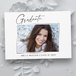 Moderne minimale unieke inktscript Afstuderen foto Aankondiging