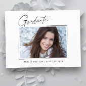 Moderne minimale unieke inktscript Afstuderen foto Briefkaart
