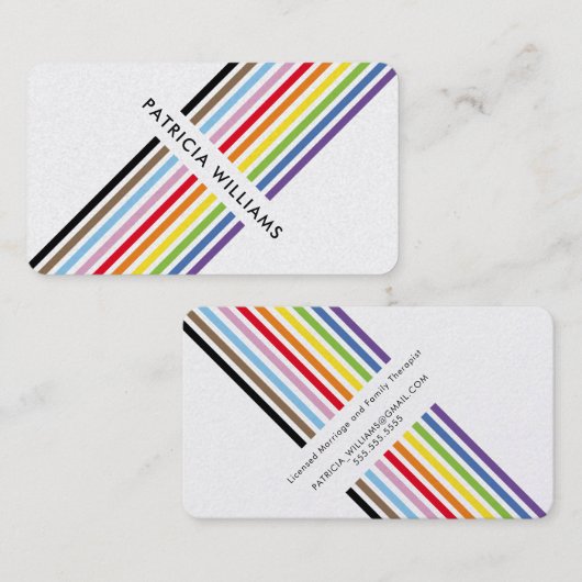 MODERNE MINIMALE unieke streep regenboog trots LGB Visitekaartje (Voorkant / Achterkant)