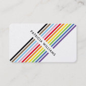 MODERNE MINIMALE unieke streep regenboog trots LGB Visitekaartje (Voorkant)