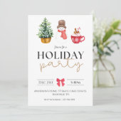 Moderne minimale vakantie kerstfeest uitnodiging (Staand voorkant)