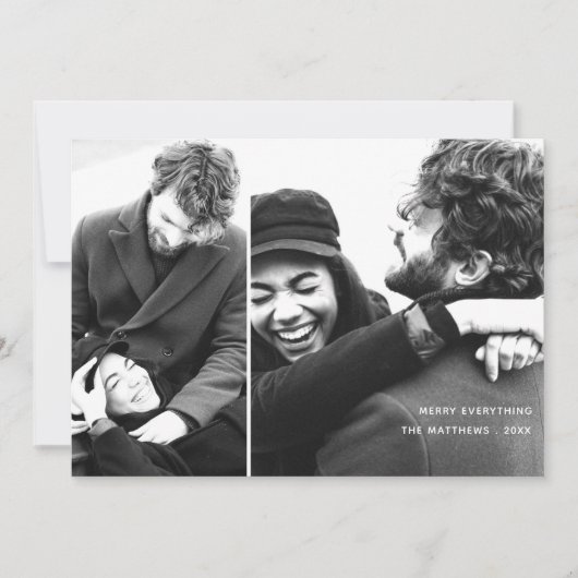 Moderne minimale vakantiefoto-Kaart Feestdagenkaart (Voorkant)