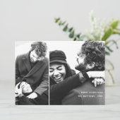 Moderne minimale vakantiefoto-Kaart Feestdagenkaart (Staand voorkant)