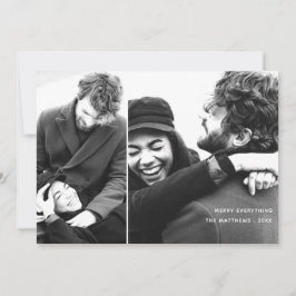 Moderne minimale vakantiefoto-Kaart Feestdagenkaart