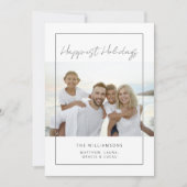 Moderne minimale vakantiefoto Merriest Christmas Feestdagenkaart (Voorkant)