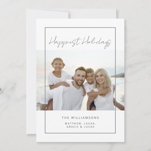 Moderne minimale vakantiefoto Merriest Christmas Feestdagenkaart (Voorkant)