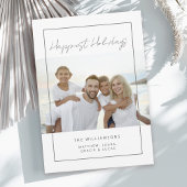 Moderne minimale vakantiefoto Merriest Christmas Feestdagenkaart