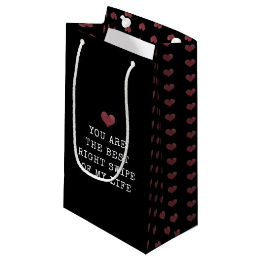 Moderne minimale Valentijnsdag zwart Klein Cadeauzakje (Voorkant Gekanteld)