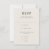 Moderne minimale varen botanische bossen bruiloft RSVP kaartje (Voorkant)