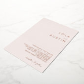 Moderne, minimale verbale en Roos gouden bruiloft Folie Uitnodiging (Gedraaid)