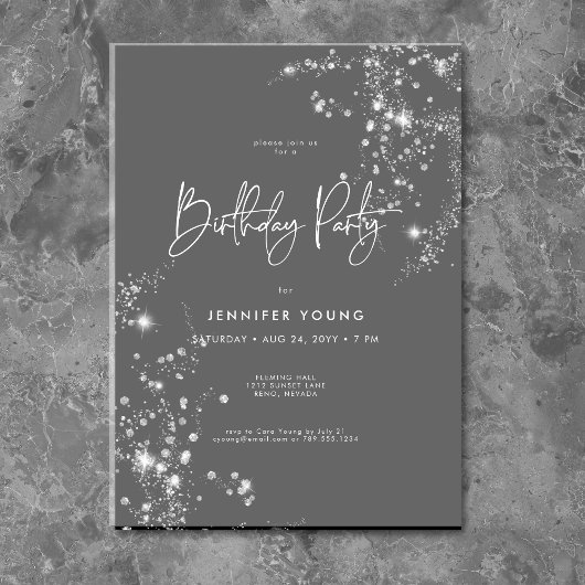 Moderne minimale verjaardag transparant vellum uitnodigingen