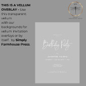 Moderne minimale verjaardag transparant vellum uitnodigingen