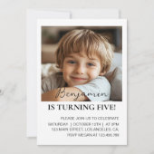 Moderne minimale verjaardagsfoto voor kinderen kaart (Voorkant)