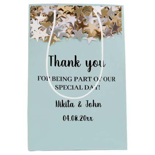 Moderne minimale Verloving/Bedankt van de bruiloft Medium Cadeauzakje (Voorkant)