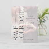 Moderne minimale Verloving foto bespaart onze datu Save The Date (Staand voorkant)