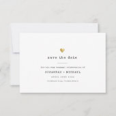 Moderne minimale vernieuwing van de goudwieg voor save the date (Voorkant)