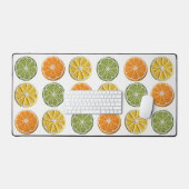 Moderne minimale verse gehaakte citrusschijfjes bureaumat (Keyboard & Muis)