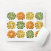 Moderne minimale verse gehaakte citrusschijfjes muismat (Met muis)