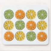 Moderne minimale verse gehaakte citrusschijfjes muismat (Voorkant)