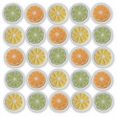 Moderne minimale verse gehaakte citrusschijfjes ro sticker (Voorkant)