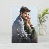 Moderne, minimale verticale foto slaat de datum op save the date (Staand voorkant)