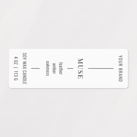 Moderne minimale verticale kaars wit ding label (Design 1)