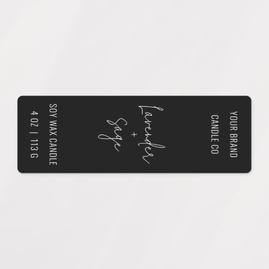 Moderne minimale verticale kaars zwart ding label (Design 1)