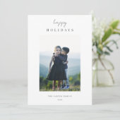 Moderne, minimale verticale kerstfoto feestdagenkaart (Staand voorkant)