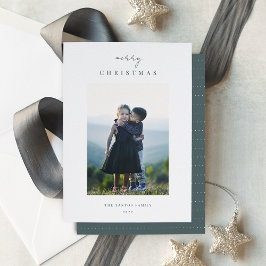 Moderne, minimale verticale kerstfoto feestdagenkaart