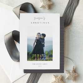 Moderne, minimale verticale kerstfoto feestdagenkaart