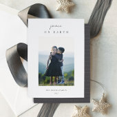 Moderne, minimale verticale kerstfoto feestdagenkaart