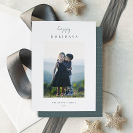 Moderne, minimale verticale kerstfoto feestdagenkaart