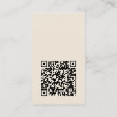 Moderne minimale verticale Logo QR Code Ivory Blac Visitekaartje (Achterkant)