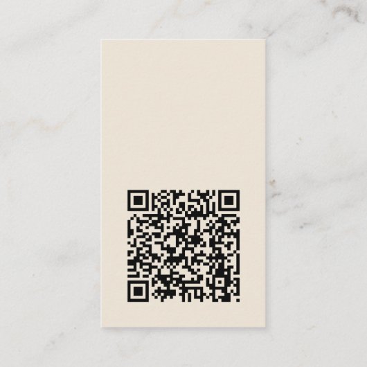 Moderne minimale verticale Logo QR Code Ivory Blac Visitekaartje (Achterkant)