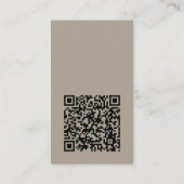 Moderne minimale verticale Logo QR-code Taupe Brow Visitekaartje (Achterkant)