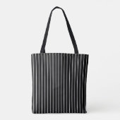 Moderne minimale verticale strepen zwart-wit tote bag (Achterkant)