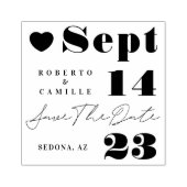 Moderne minimale vetgedrukte bruiloft Bewaar de da Rubberstempel (Afrduk)