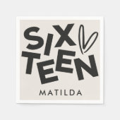 Moderne minimale vette typografie 16e verjaardag servet (Voorkant)