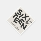 Moderne minimale vette typografie 16e verjaardag servet (Hoek)