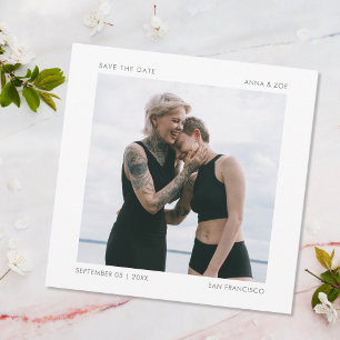 Moderne minimale vierkant foto slaat de datum op save the date